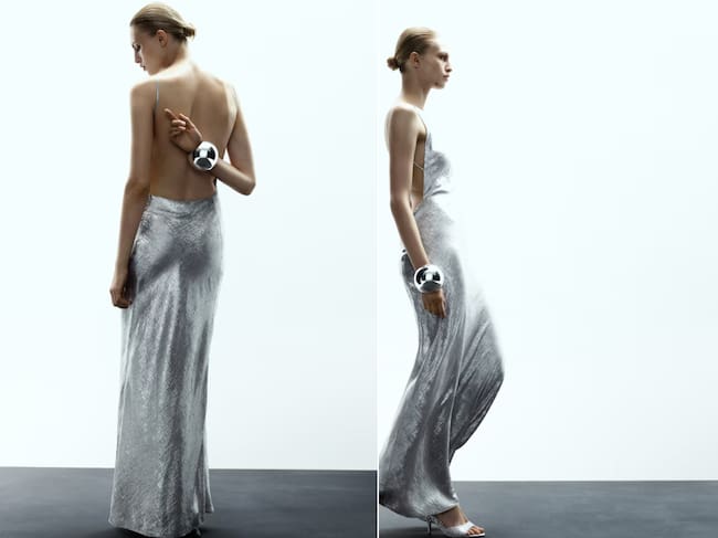 Vestido plateado para Nochevieja