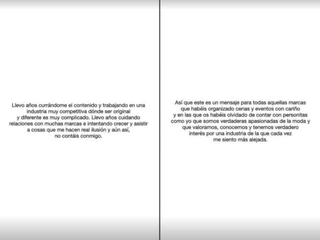 Gigi Vibes estalla contra las marcas y agencias.