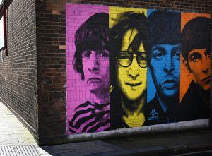 Mural de los Beatles en las calles de Liverpool