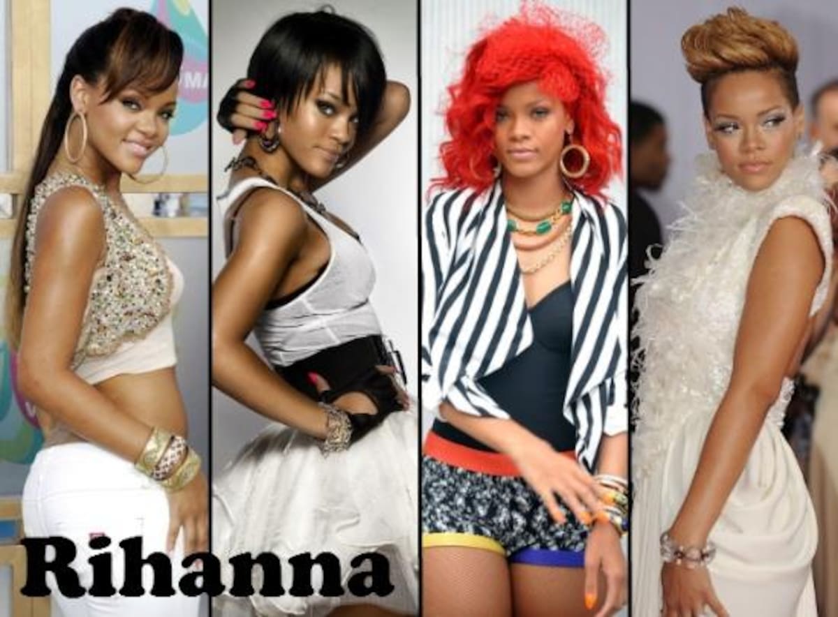 RIHANNALa de Bárbados ha pasado por todos los estilos y colores de pelo. Antes de que Rihanna saltara a la fama a nivel mundial llevaba el pelo largo, liso y de su color natural. Con el lanzamiento del singel Umbrella el look de Rihanna empezó a evolucionar hasta convertirse en lo que es hoy en día: una fanática seguidora de la moda del momento. Ya sea con el pelo que sea, lo cierto es que ¡Rihanna está guapísima!