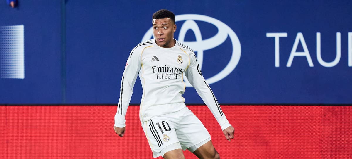 Mbappé durante un partido con el Real Madrid.