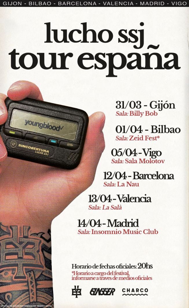 Cartel de la gira de Lucho SSJ en España