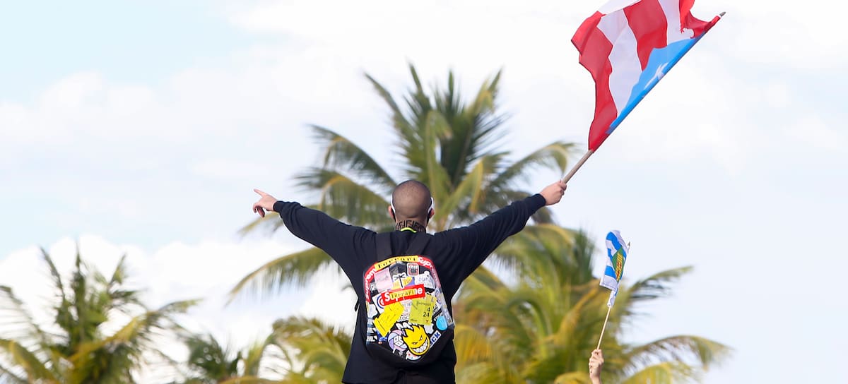 Bad Bunny, en las protestas contra Ricardo Roselló en Puerto Rico en 2019.