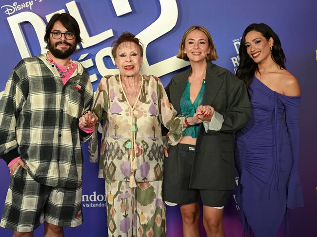 Brays Efe, Gemma Cuervo, Rigoberta Bandini y Chanel Terrero en la premiere de 'Del Revés 2'. / Disney.