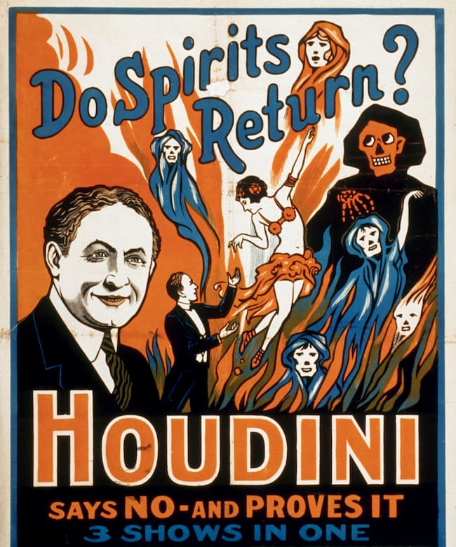 Póster de uno de los espectáculos de Houdini en 1899