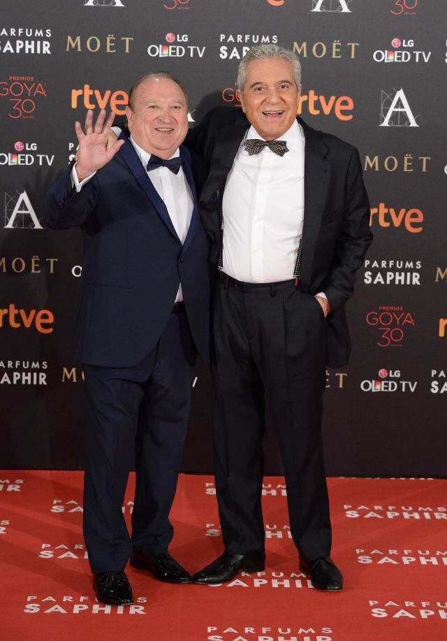 Fernando Esteso y Andrés Pajares, en la gala de los Goya en 2016.