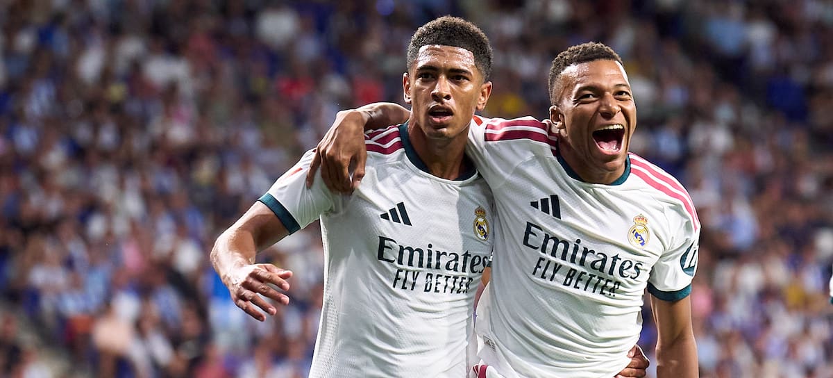 Jude Bellingham y Kylian Mbappé con el Real Madrid