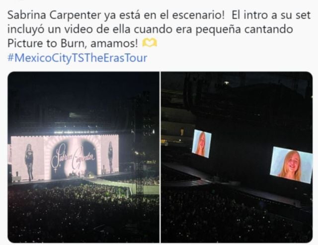 Sabrina Carpenter abrió el concierto de Taylor