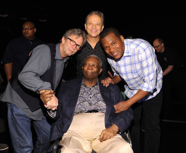 B.B. King con Eric Clapton, Jimmy Vaughan y Robert Cray en 2013