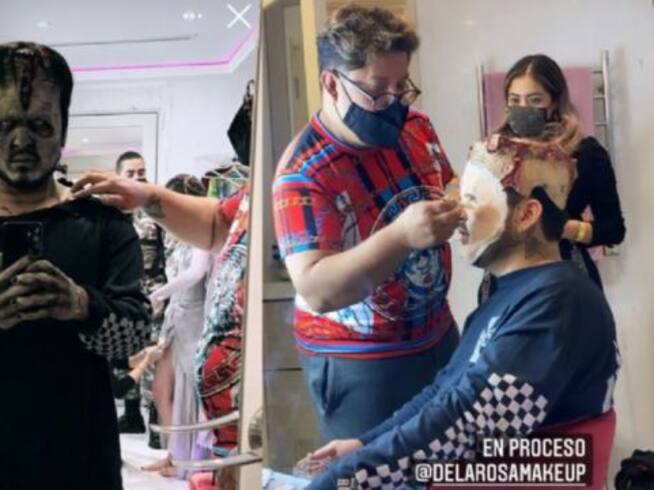 El cantante compartió cómo fue el proceso del maquillaje para su disfraz