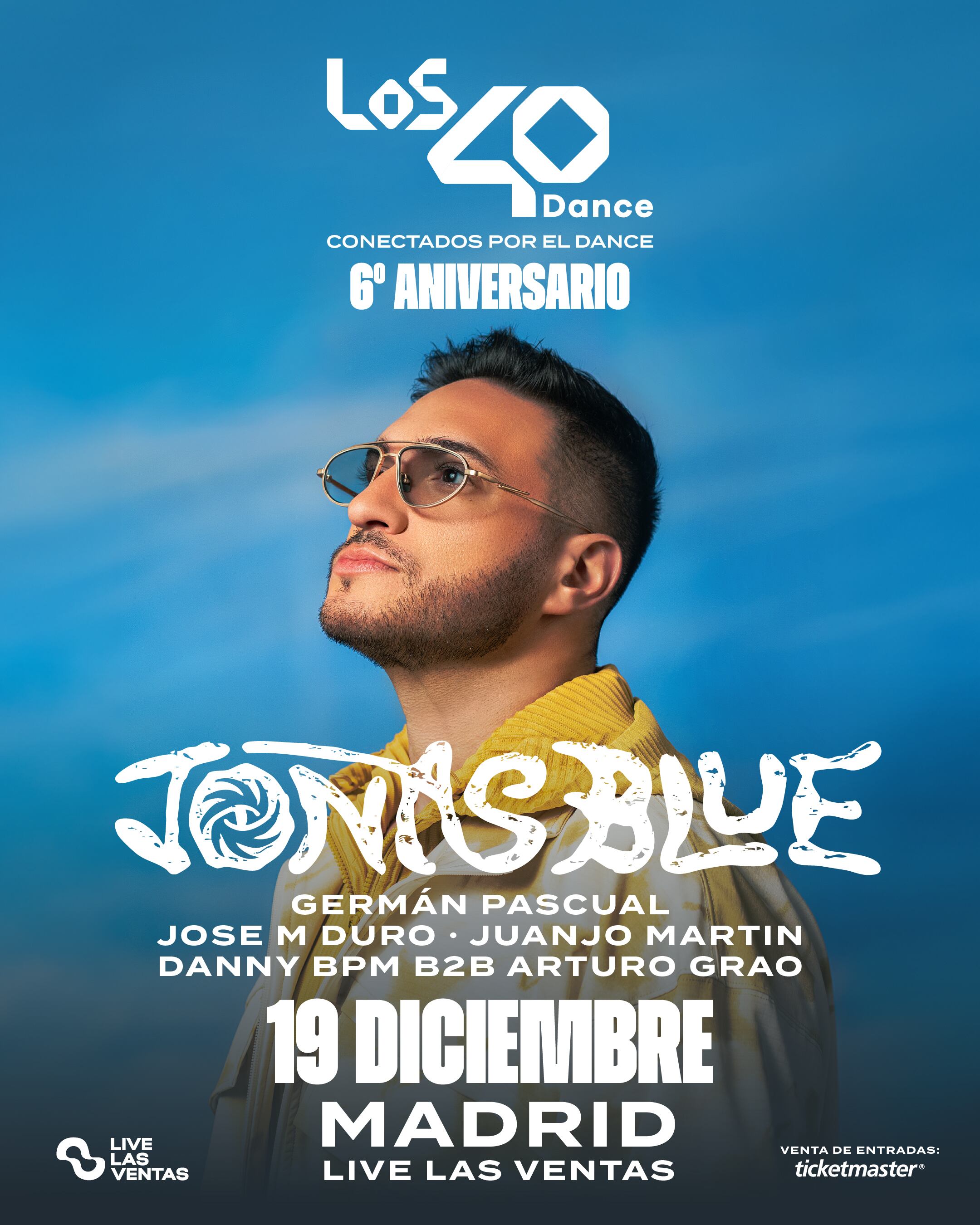 El artista británico Jonas Blue encabeza el cartel del 6º Aniversario de LOS40 Dance.
