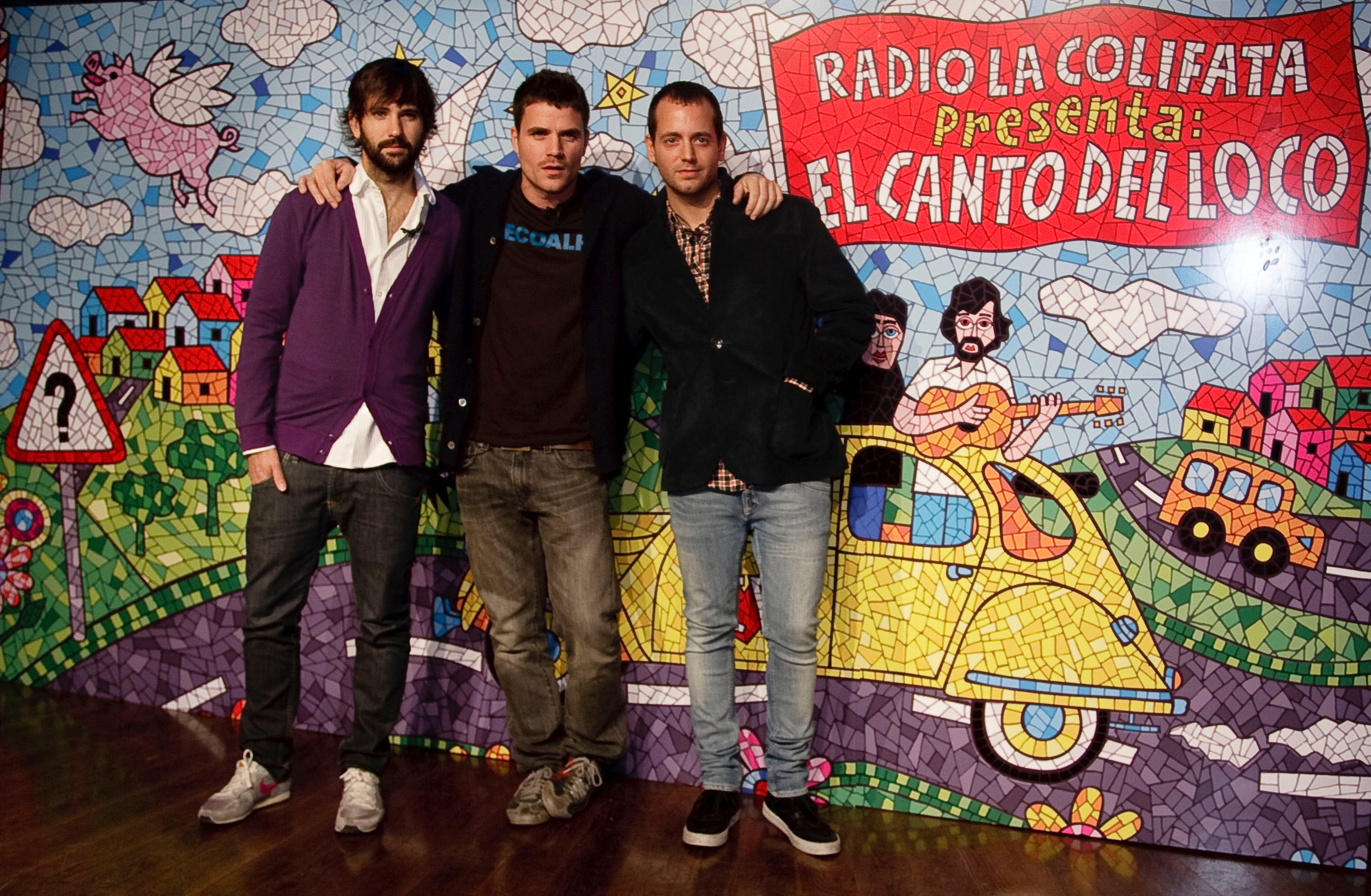 David Otero, Dani Martin y Chema Ruiz, de El Canto del Loco, en 2009