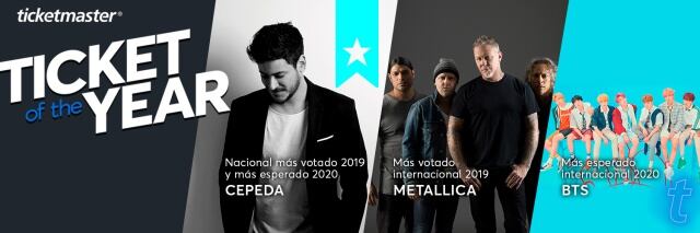 Ganadores de las nuevas encuestas de Ticketmaster