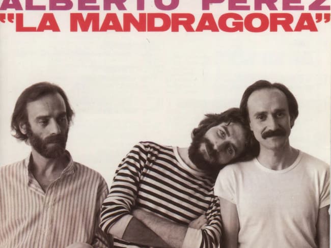 Portada de La Mandrágora. De izquierda a derecha: Javier Krahe, Joaquín Sabina y Alberto Pérez.