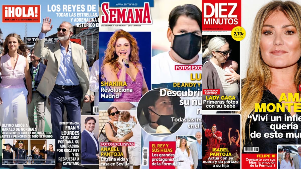 Las portadas de las revistas de corazón del 16 de septiembre: los Reyes en la F1, Shakira, Amaia Montero y la nueva nariz de Lucas González