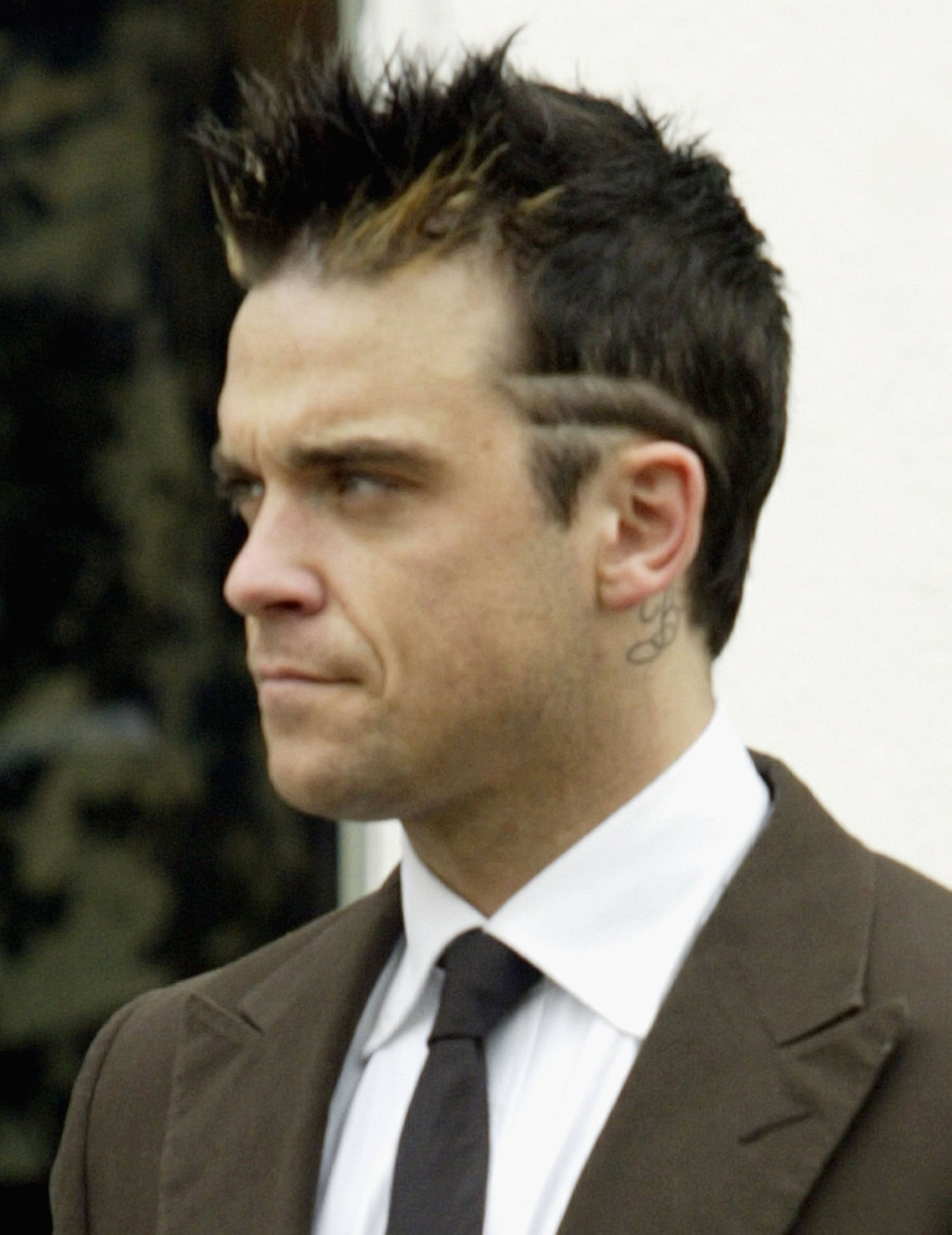 Una foto de Robbie Williams en Londres en abril de 2003