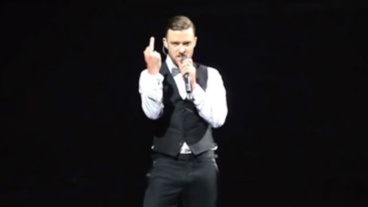 A Justin Timberlake no le gustó el festo de una fan