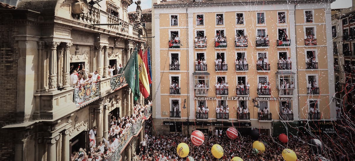 Chupinazo de Sanfermines en Pamplona