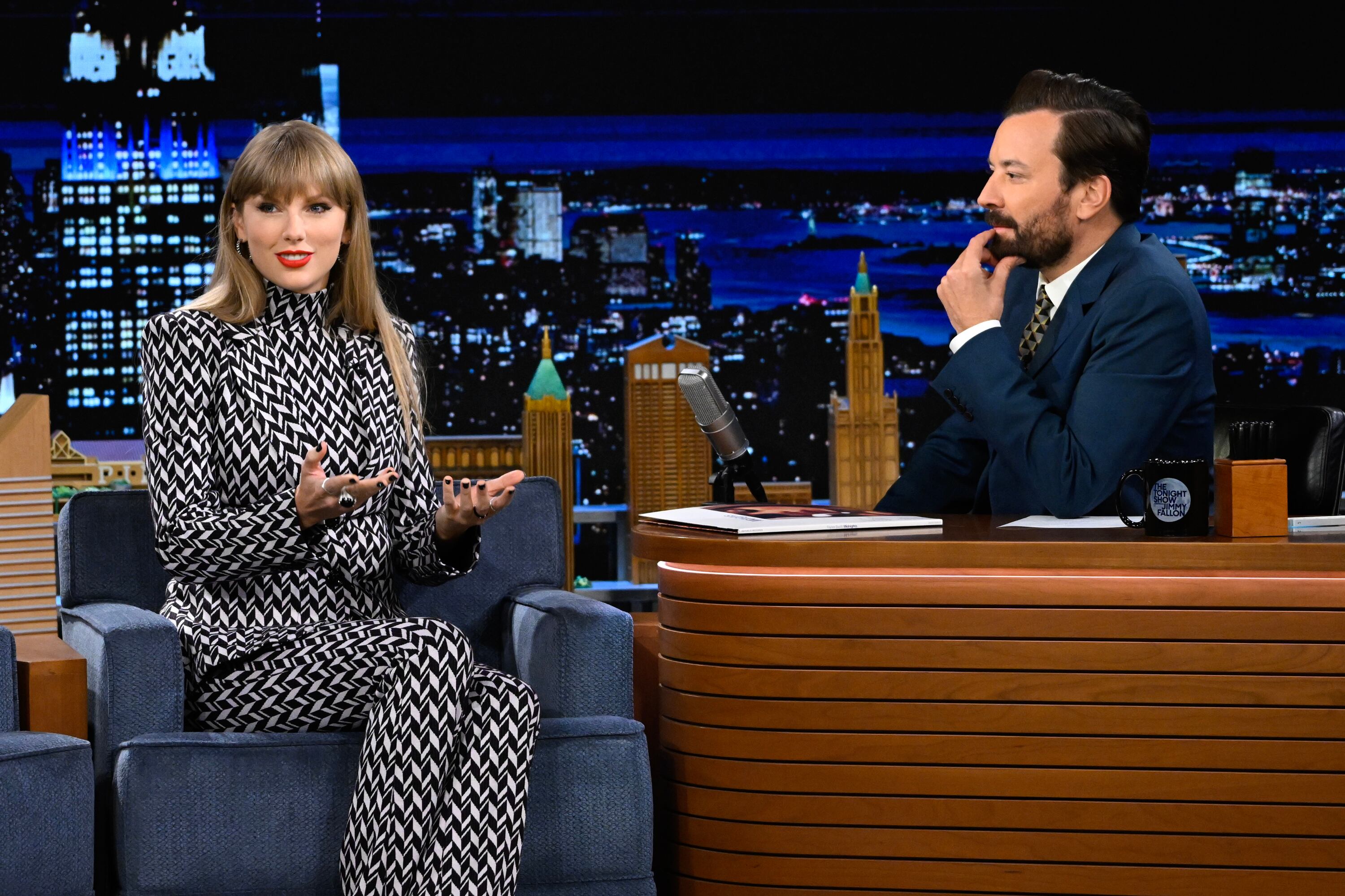 Taylor Swift durante su última visita a Jimmy Fallon en octubre de 2022.