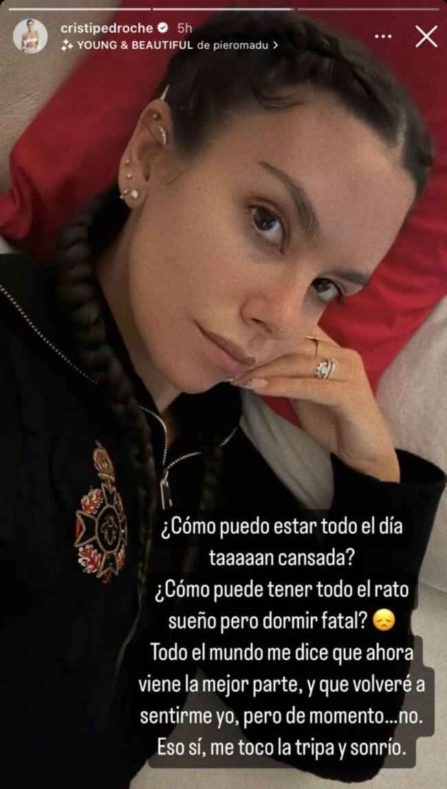 Cristina Pedroche comparte las primeras consecuencias de su embarazo.