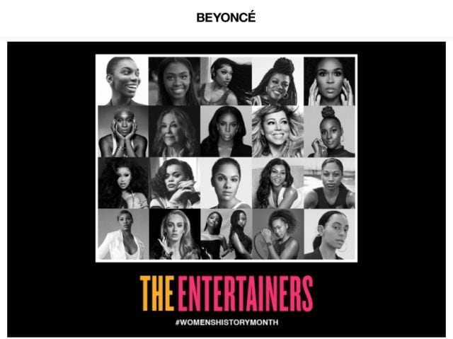 Beyoncé y su homenaje a las mujeres del entretenimiento