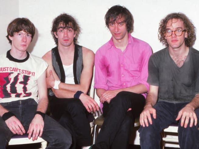 La banda R.E.M durante un descanso de su &#039;Murmur Tour&#039;