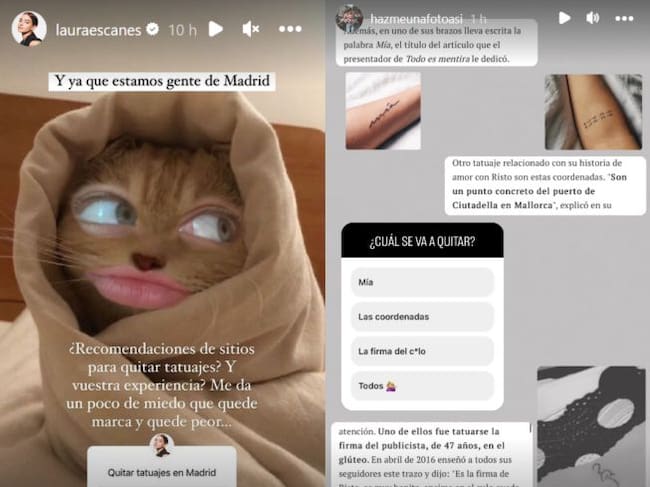 Laura Escanes se quita un tatuaje de Risto
