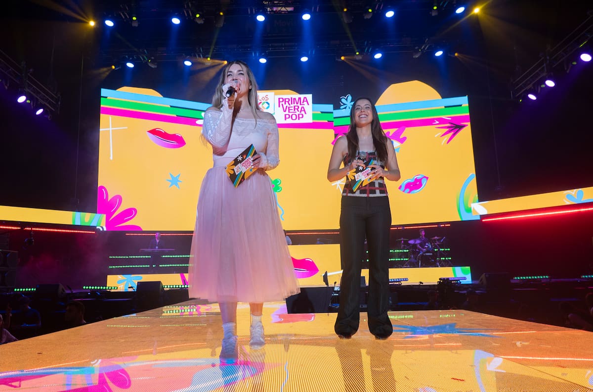 Cris al cuadrado sobre el escenario del Movistar Arena de Madrid.