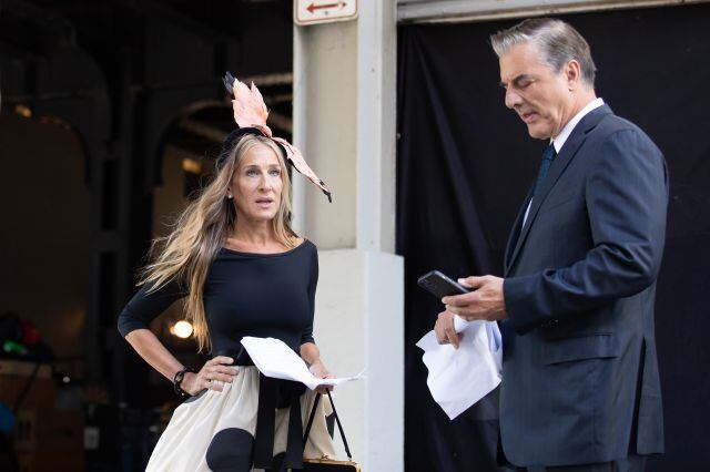 Sarah Jessica Parker y Chris Noth en el rodaje de &#039;And just like that..&#039;