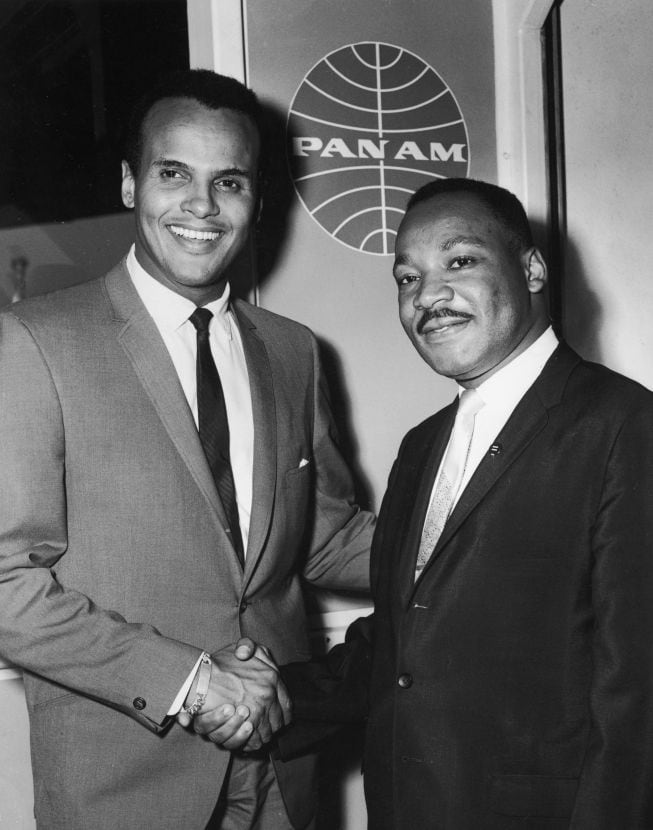 Harry Belafonte junto a Martin Luther King, del que era amigo personal.