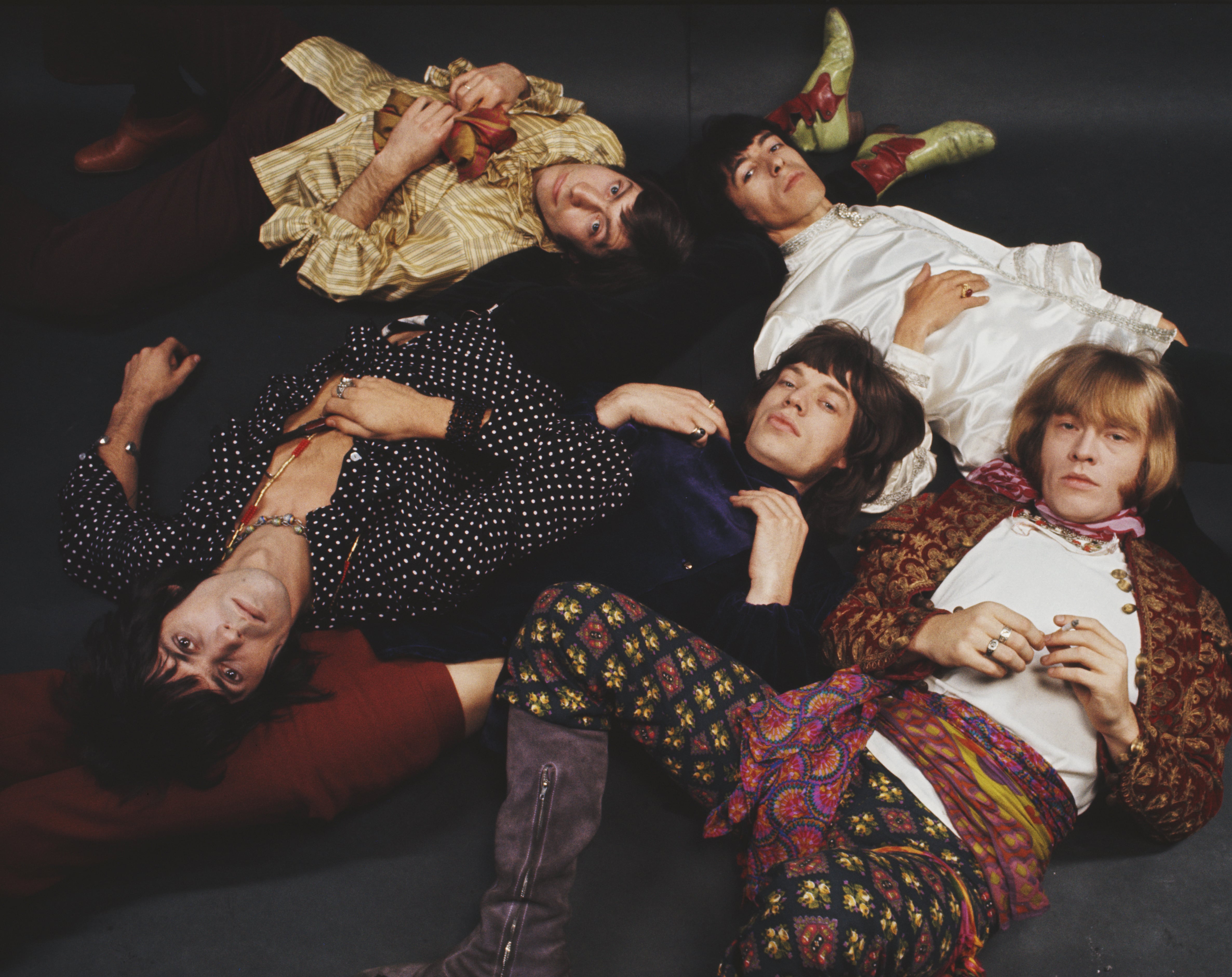 Charlie Watts, Bill Wyman, Brian Jones, Mick jagger y Keith Richards, miembros de los Rolling Stones en 1968.