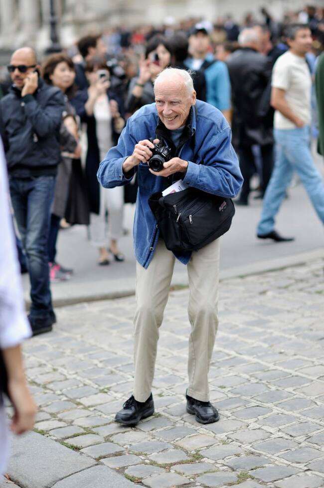 Bill Cunningham en Paris en 2013 / Getty