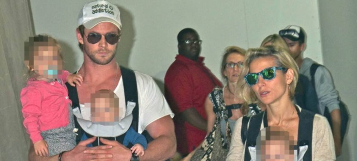 Chris Hemsworth y Elsa Pataky con su hija India Rose y los gemelos Tristan y Sasha