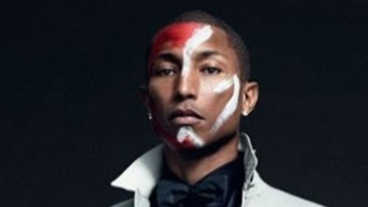 Pharrell Williams hace música con una modelo
