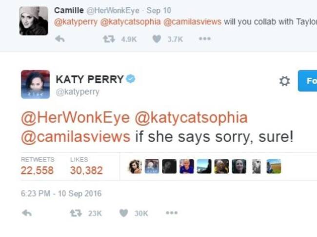 ¿Se termina la guerra entre Taylor Swift y Katy Perry?