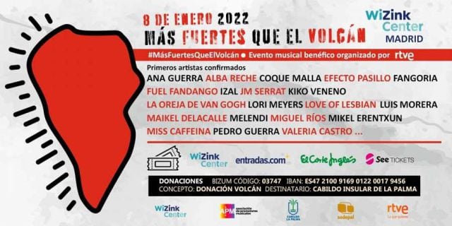 Cartel del concierto solidario por La Palma.