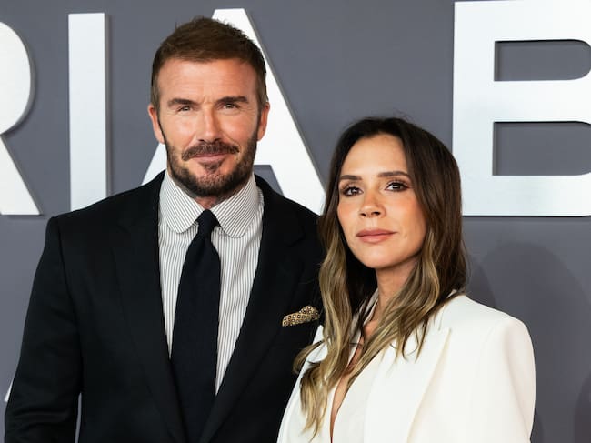 David Beckham y Victoria Beckham en la premiere mundial de su documental de Netflix en Londres, 8 de octubre de 2025.