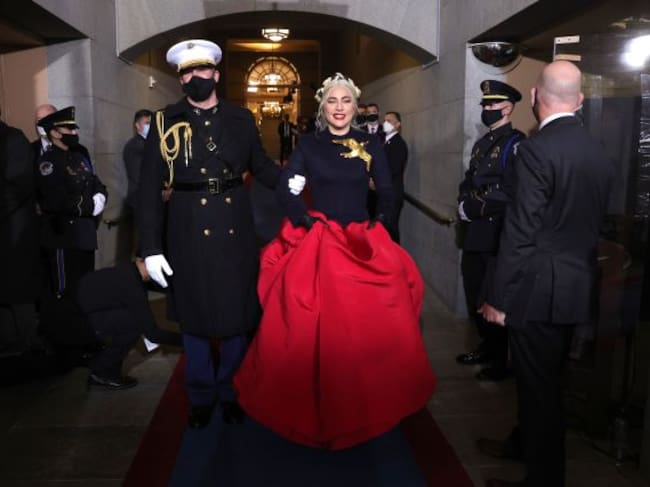 Lady Gaga a punto de actuar en la investidura de Joe Biden
