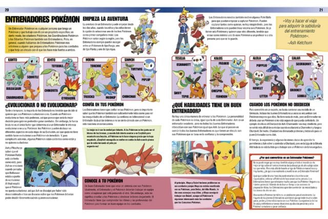 Interior de la enciclopedia Pokémon.