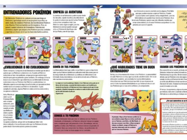Interior de la enciclopedia Pokémon.