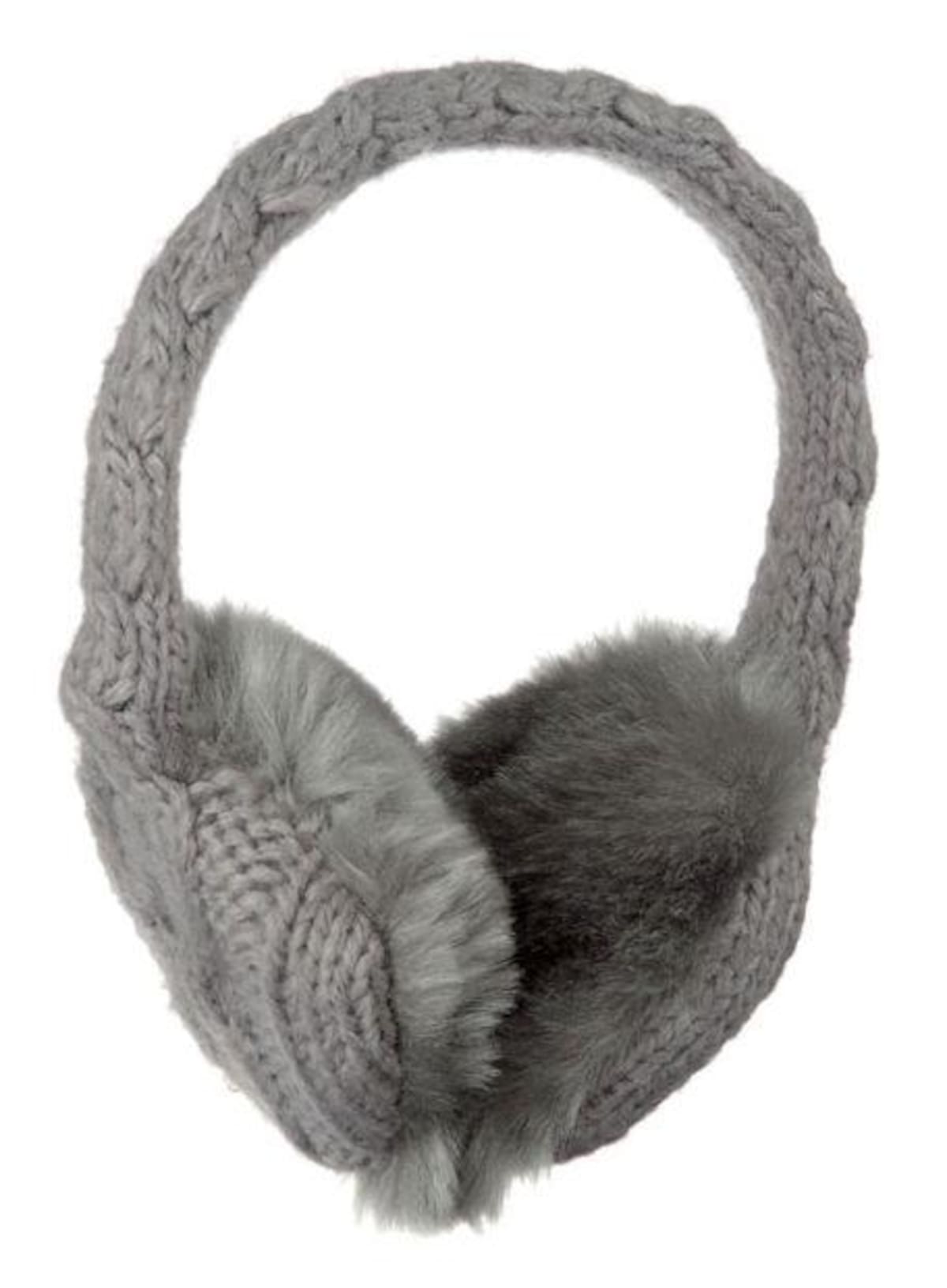Orejeras de punto en color gris, con pelo a tono.