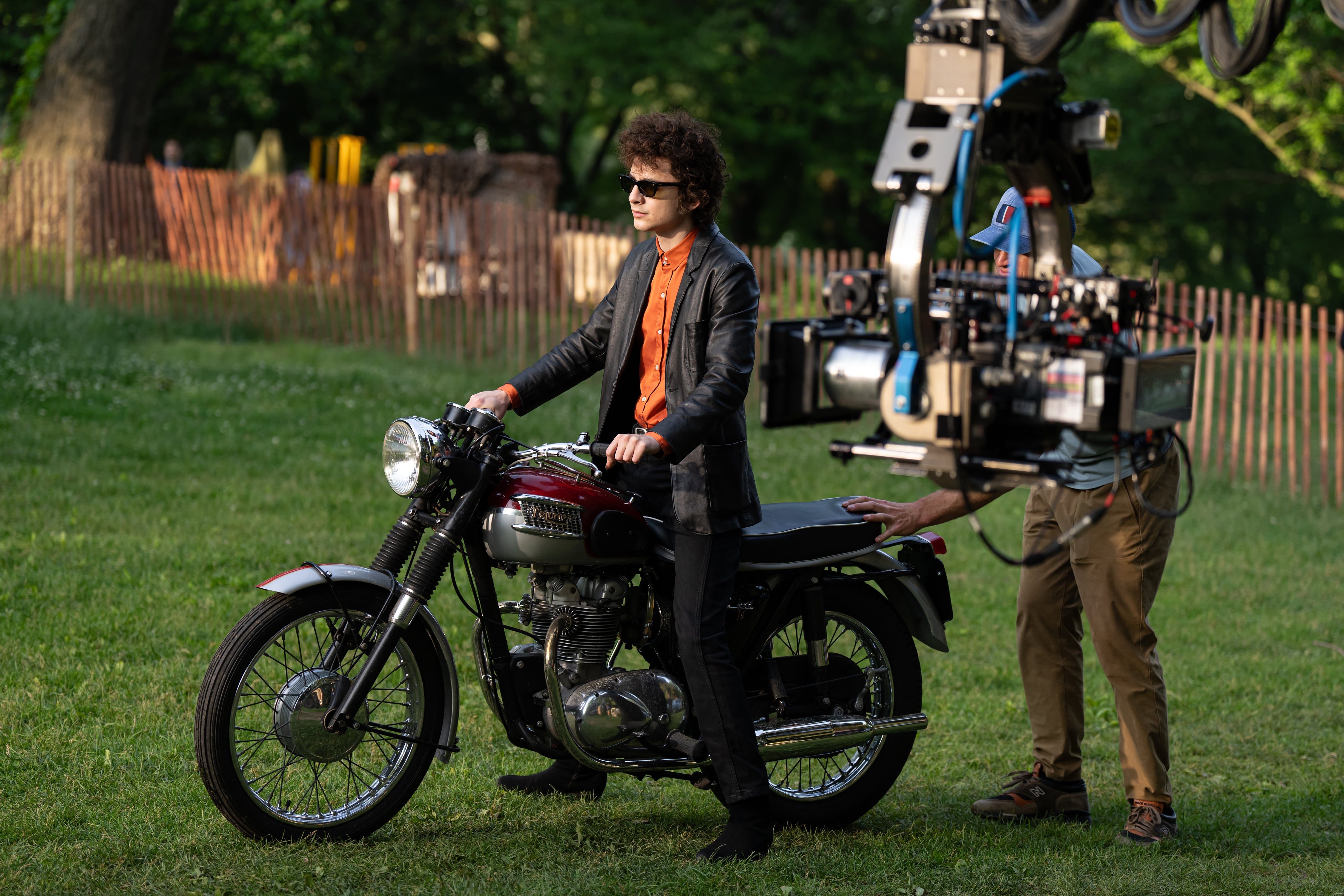 Timothée Chalamet rodando &#039;A Complete Unknown&#039;. / Searchlight Pictures