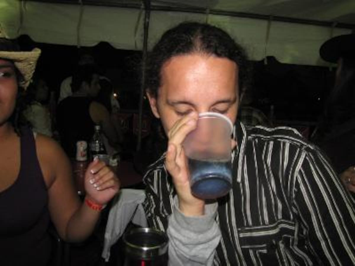 Pelaez con su "Refresco Gaseoso"