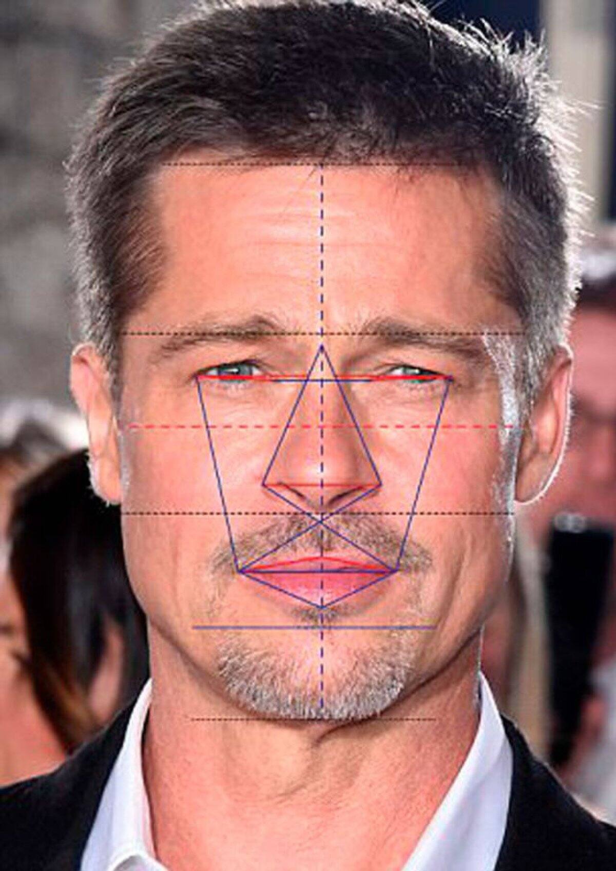 PUESTO 3 - Brad Pitt, tiene 90.51% de simetría en su rostro.