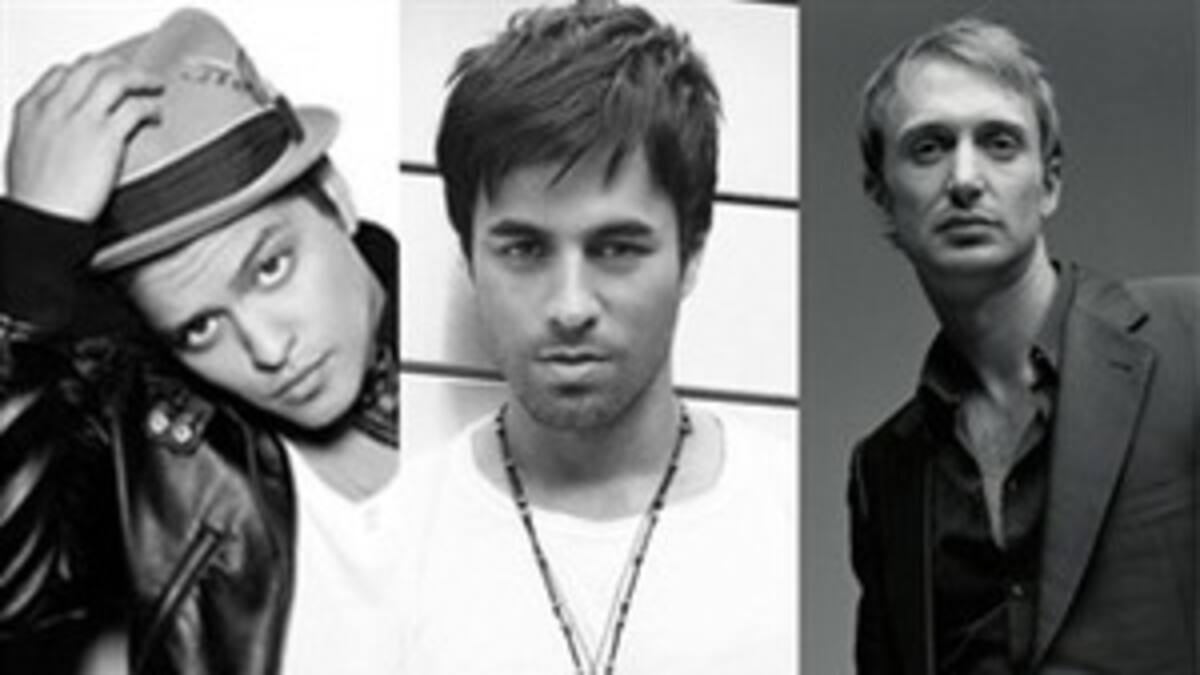 Bruno Mars, David Guetta y Enrique Iglesias pelean por entrar en la Lista de Los 40 Principales
