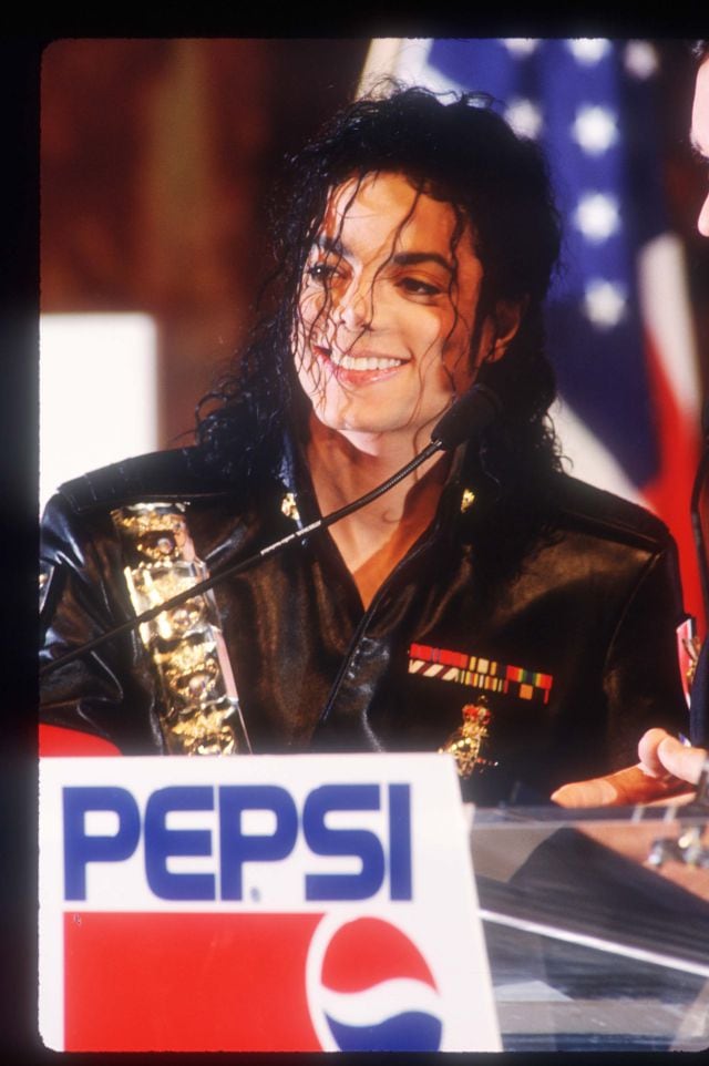 Michael Jackson, en una conferencia de prensa de Pepsi en 1983.