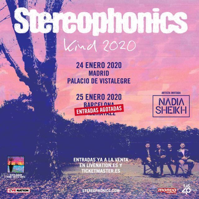 Stereophonics visitará España con dos conciertos en 2020.