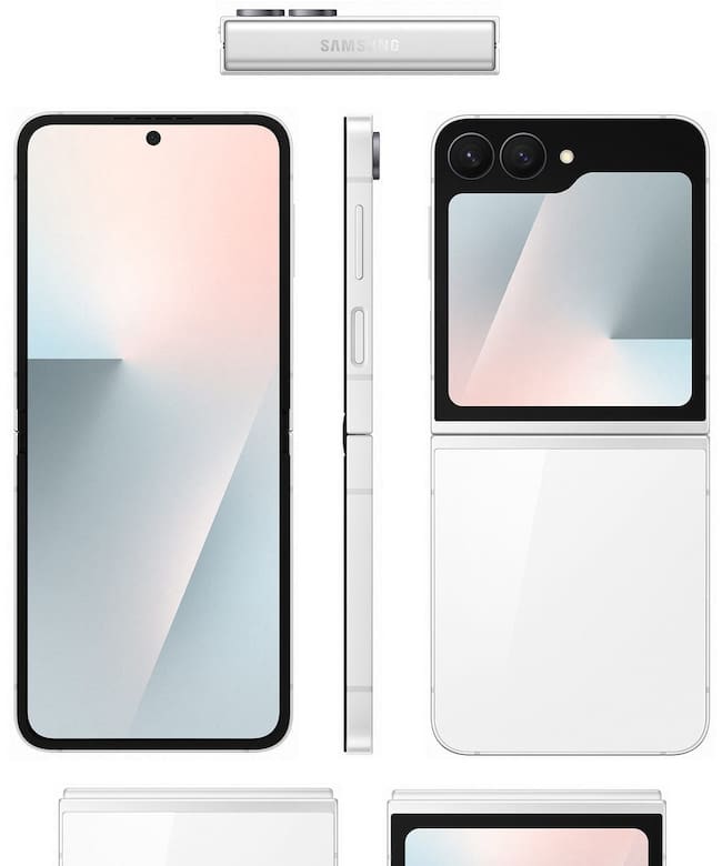 Samsung Galaxy Z Flip 7 y Flip 7 FE revelan sus colores en renders filtrados.