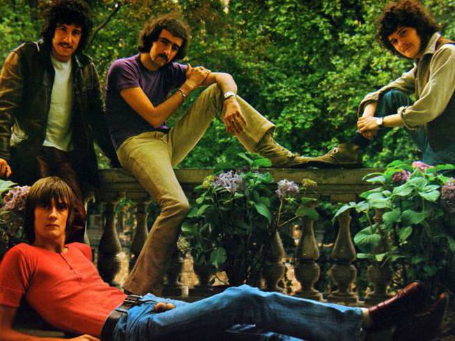 Retrato de la banda Fleetwood Mac, con Peter Green, John McVie, Jeremy Spencer y Mick Fleetwood, en 1967.