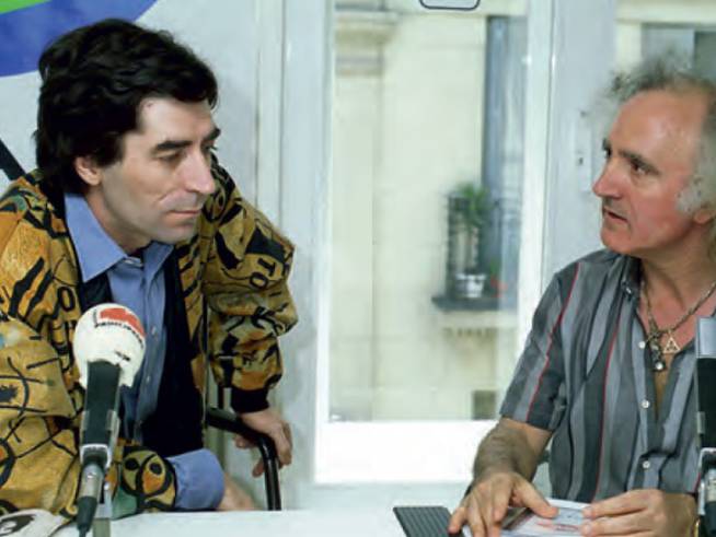 Reunión de &#039;Joaquines&#039;: Luqui entrevista a Sabina (izda.) en 1994.